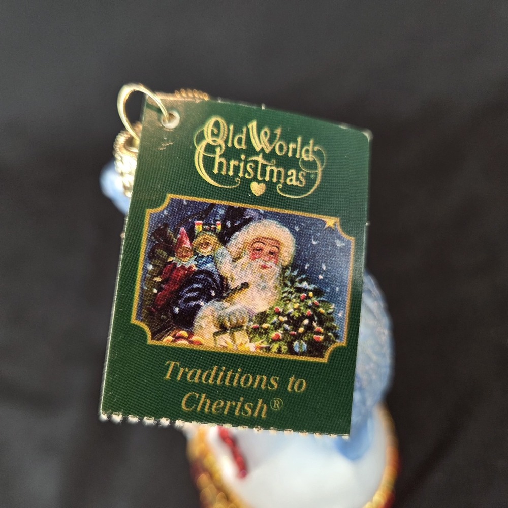 Choir Angel 10230 - Old World Christmas White Red Blown Glass Ornament - Picture 10 of 10